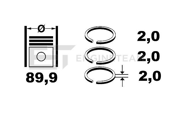 ET ENGINETEAM stūmoklio žiedų komplektas R1002500